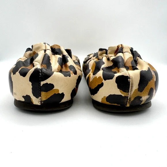 TORY BURCH Reva Leather Flats - Leopard - Sz 7.5 - Picture 4 of 9